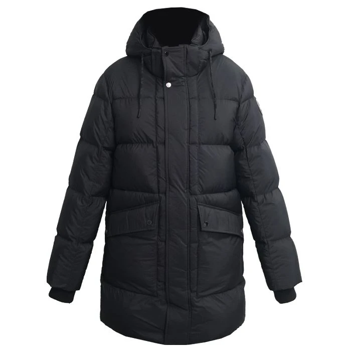 Men's Long Puffer Jacket With Hood